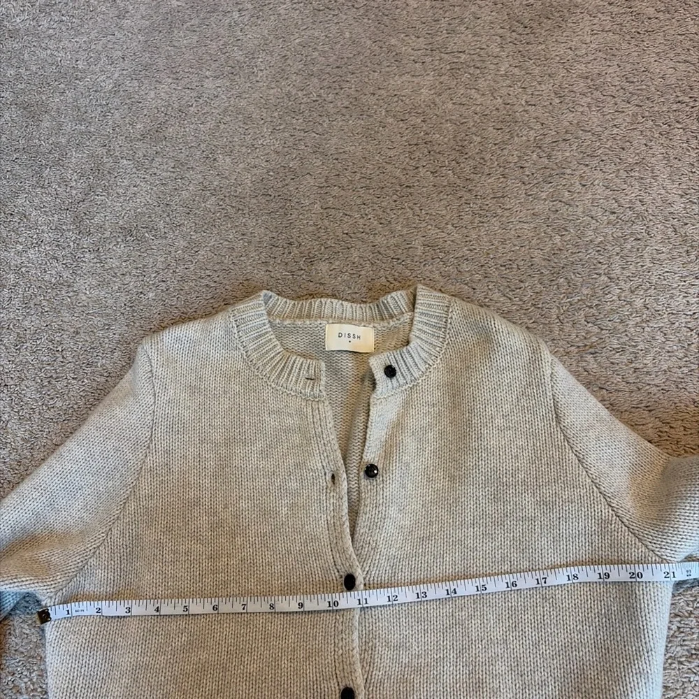 Dissh Foster Chalk Beige Wool Blend Cardigan Sweater Button Down Size Medium - Picture 4 of 7